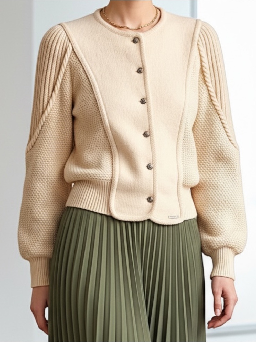 Vintage Geiger Austria Sweater 100% Pure New Wool Sailor Cardigan  S